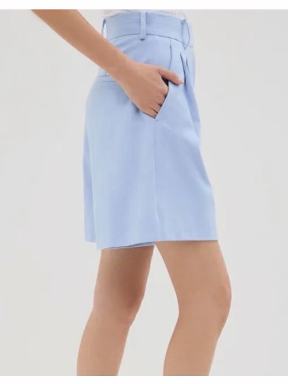 Cos Light Blue Pleated High-Waist Shorts